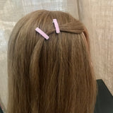 MINI 30mm Pink Barrettes, Shiny, Very Tiny, Doll Barrettes, For Small Hair