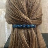 Metallic Iris Blue Large French Barrette, 90mm, Sturdy, For Long Hair, Thick Hair