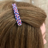 Patriotic Mix Small French Style Barrettes, 50mm, Red, White, Blue, USA clips