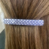 Purple And Gold Color Large Barrette, 90mm For Long Hair