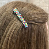 Rainbow Color Small French Style Barrettes, 50mm