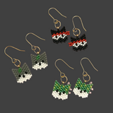 Cat Trio Dangle Earrings, Ninja, Cactus, and Gray Mini Kitschy Cats