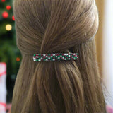 Christmas Holiday Mix, Red, Green, Silver Color French Barrette, 80mm