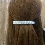 Silver Lined Crystal Color Large French Barrette, 90mm