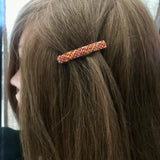 Shiny Red, Orange, And Silver Lined Yellow Small French Style Barrettes, 50mm