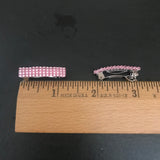 MINI 30mm Pink Barrettes, Shiny, Very Tiny, Doll Barrettes, For Small Hair