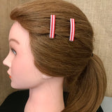 Valentine's Day MINI French Barrettes, White, Pink, And Red, 40mm