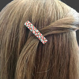 Christmas Mini French Barrettes, 40mm, Gold Color Accent