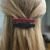 Black And Red French Barrettes, 70mm, Set Of Two