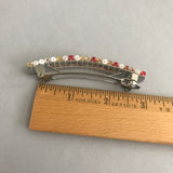 Holiday Mix, Red, Silver, Gold, White Color French Barrette, 80mm