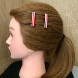 Valentine's Day MINI French Barrettes, White, Pink, And Red, 40mm