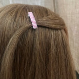 MINI 30mm Pink Barrettes, Shiny, Very Tiny, Doll Barrettes, For Small Hair