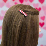 Valentine's Day MINI French Barrettes, White, Pink, And Red, 40mm