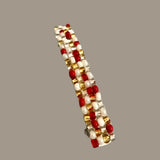 Holiday Mix, Red, Silver, Gold, White Color French Barrette, 80mm