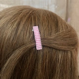 MINI 30mm Pink Barrettes, Shiny, Very Tiny, Doll Barrettes, For Small Hair