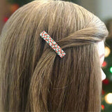 Christmas Mini French Barrettes, 40mm, Gold Color Accent