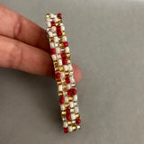 Holiday Mix, Red, Silver, Gold, White Color French Barrette, 80mm