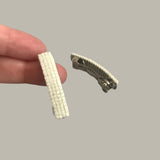 Shiny Off-White Mini French Style Barrettes, 40mm, Set of Two