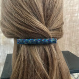 Metallic Iris Blue Large French Barrette, 90mm, Sturdy, For Long Hair, Thick Hair