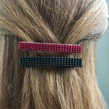 Black And Red French Barrettes, 70mm, Set Of Two