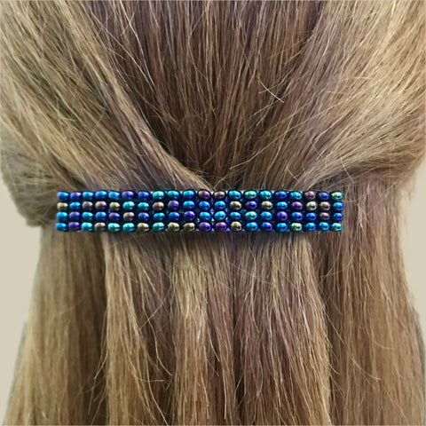 Metallic AB Large French Barrette, 80mm, Long Hair, Sturdy