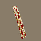 Holiday Mix, Red, Silver, Gold, White Color French Barrette, 80mm