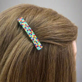 Rainbow Color Small French Style Barrettes, 50mm