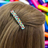 Rainbow Color Small French Style Barrettes, 50mm