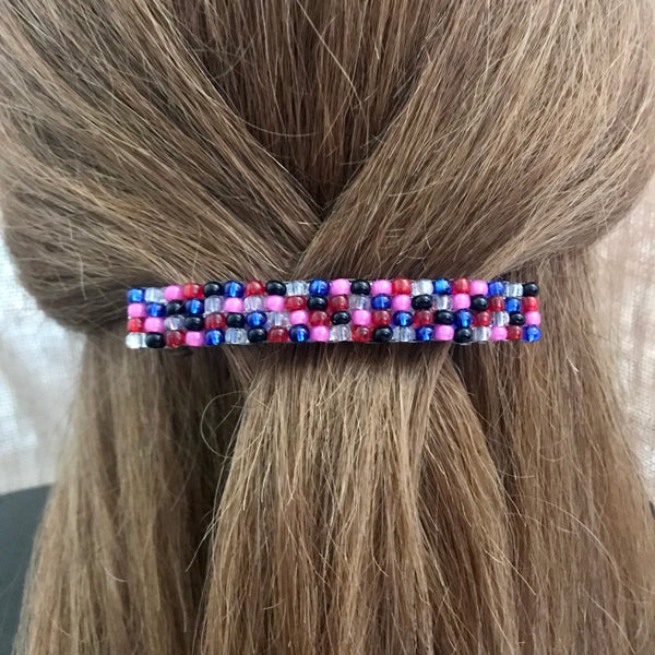 Vibrant Beaded Authentic French Barrette For Long Hair