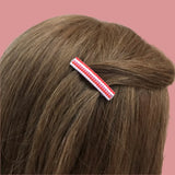 Valentine's Day MINI French Barrettes, White, Pink, And Red, 40mm