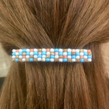 Multi Color French Barrette, Peach, Blue, White, Beige, 80mm