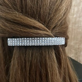 Crystal Silver Color Large French Barrette, 90mm