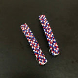 Patriotic Mix Small French Style Barrettes, 50mm, Red, White, Blue, USA clips