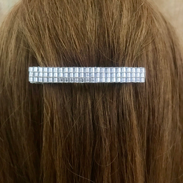 Silver Lined Crystal Color Medium French Barrette, 70mm