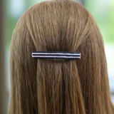 Black And Pink Striped French Barrette, Medium, 70mm