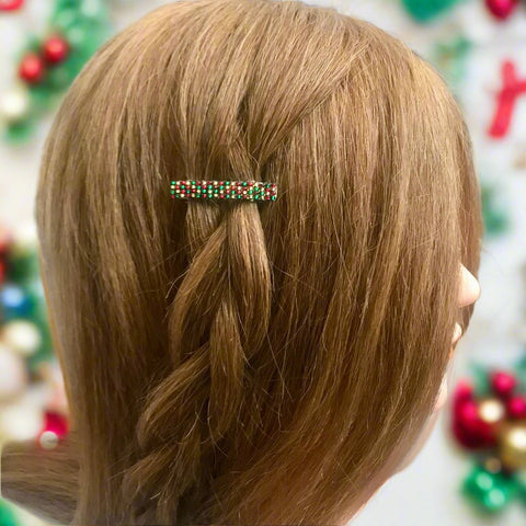 Christmas MINI French Style Barrettes, 40mm