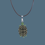 Large Terrapin Turtle Beaded Artisan Unisex Necklace On Adjustable Cord