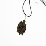 Large Terrapin Turtle Beaded Artisan Unisex Necklace On Adjustable Cord